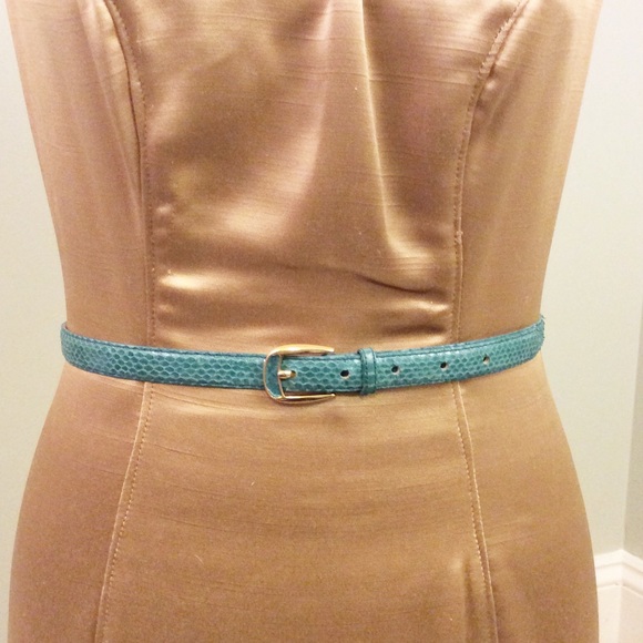 Accessories - Green Genuine Snakeskin Slimline Belt 1” wide M/L